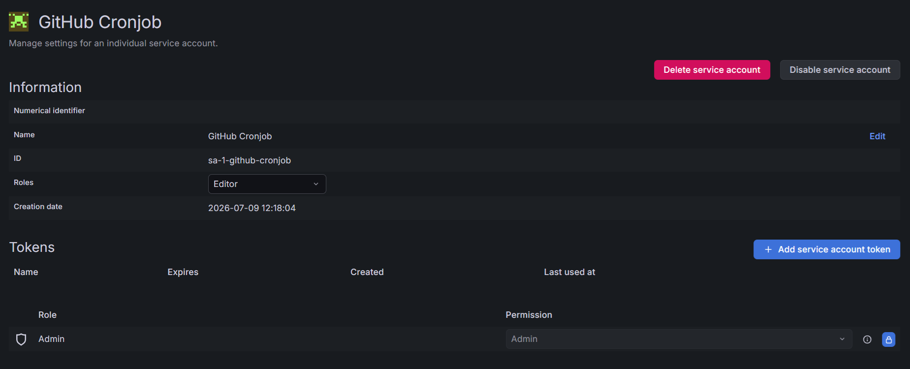 Grafana Service Accounts
