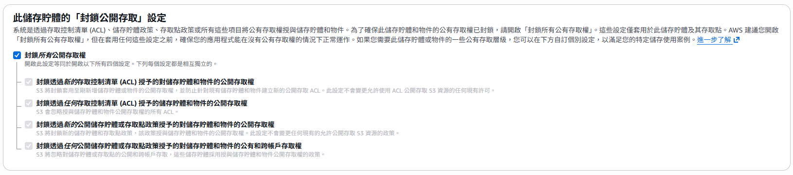 S3 Enable block public access